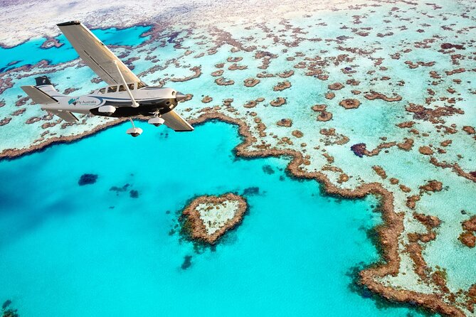 1hour Scenic Flight Heart Reef, Whitehaven Beach, Hill Inlet, GBR - Whitehaven Beach from above