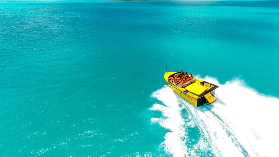 Airlie Beach: 30-Minute Jet Boat Ride - Getting to the floating office at Coral Sea Marina