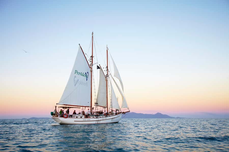 Airlie Beach: Providence Whitsundays Tallship Sunset Sail - From Coral Sea Marina to open water