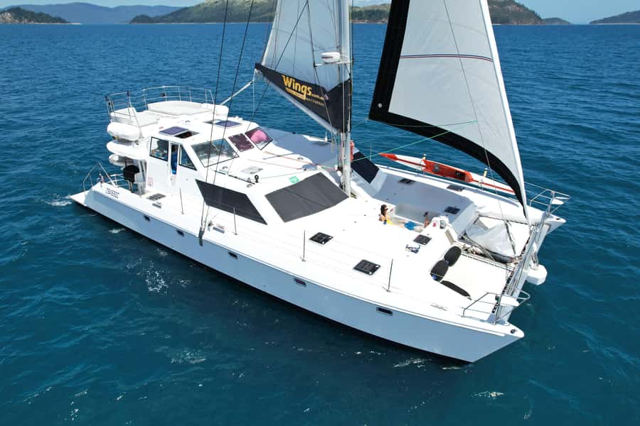 Airlie Beach: Whitsunday Islands Sailing, SUP & Snorkel Tour - The long first sail toward Hook Island