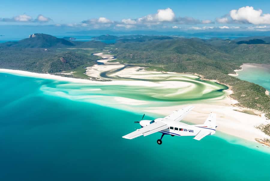 Airlie Beach: Whitsundays & Heart Reef Scenic Flight - The first views: 74 Whitsunday Islands