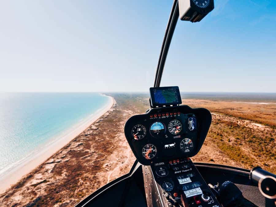Broome: 30-Minute Scenic Helicopter Flight - Returning over Broome Jetty and Roebuck Bay