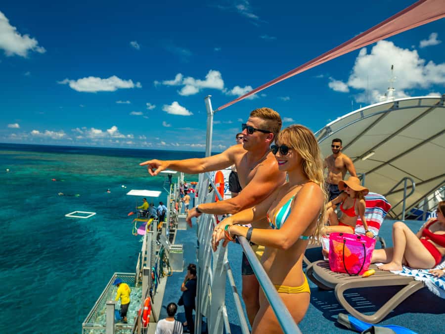 Cairns: Outer Great Barrier Reef Pontoon with Activities - The waterslide and sun deck change the mood