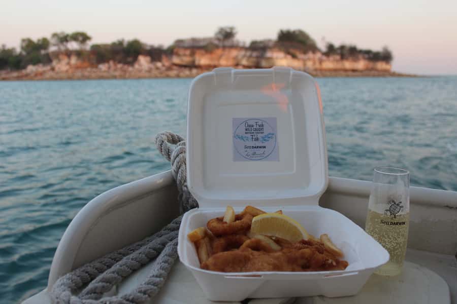 Darwin: Sunset Harbour Cruise with Fish and Chips Dinner - Dinner: local fish, hot chips, and one drink