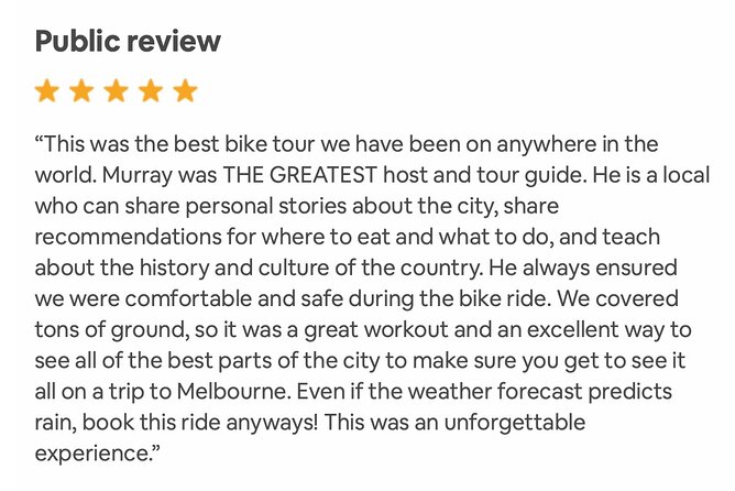 Famous Melbourne City Bike Tour - Laneways, arcades, and the city’s creative side