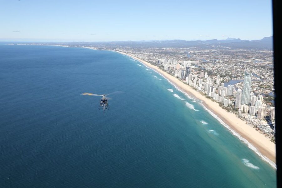Gold Coast: Coastal City Scenic Helicopter Flight - Sea World and the final approach