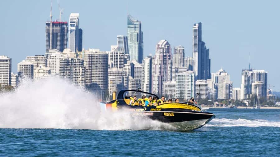 Gold Coast: Extreme Jet Boat Blast Ride - A fast start from the Southern Broadwater