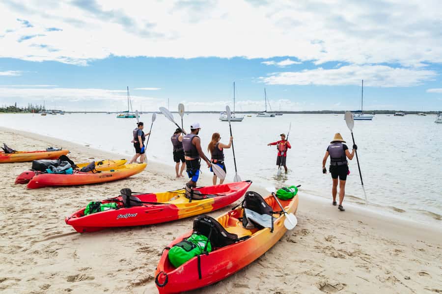 Gold Coast: Wave Break Island Kayaking & Snorkeling tour - Snacks, skyline views, and the paddle home