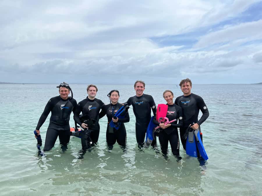Jervis Bay: Guided Snorkelling Tour with expert guide - Getting fitted with wetsuits and snorkel gear