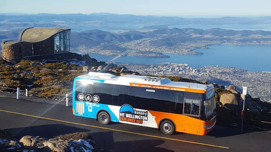 Kunanyi & Mt Wellington Explorer Bus: One-Way Bus Pass - From Brooke Street Pier to the top of kunanyi/Mt Wellington
