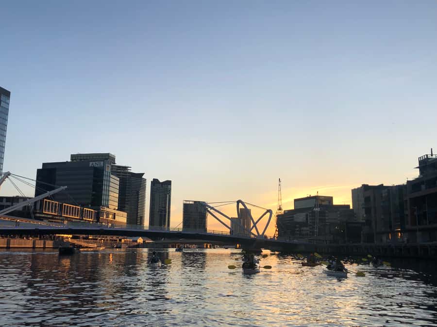 Melbourne: Sunset Kayak Tour with Dinner - Dinner arrives at a marina