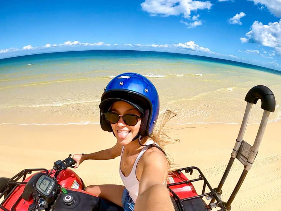 Moreton Island: Tangalooma ATV Quad Bike & Dolphin Feeding - Lunch with a $25 voucher and flexible free time