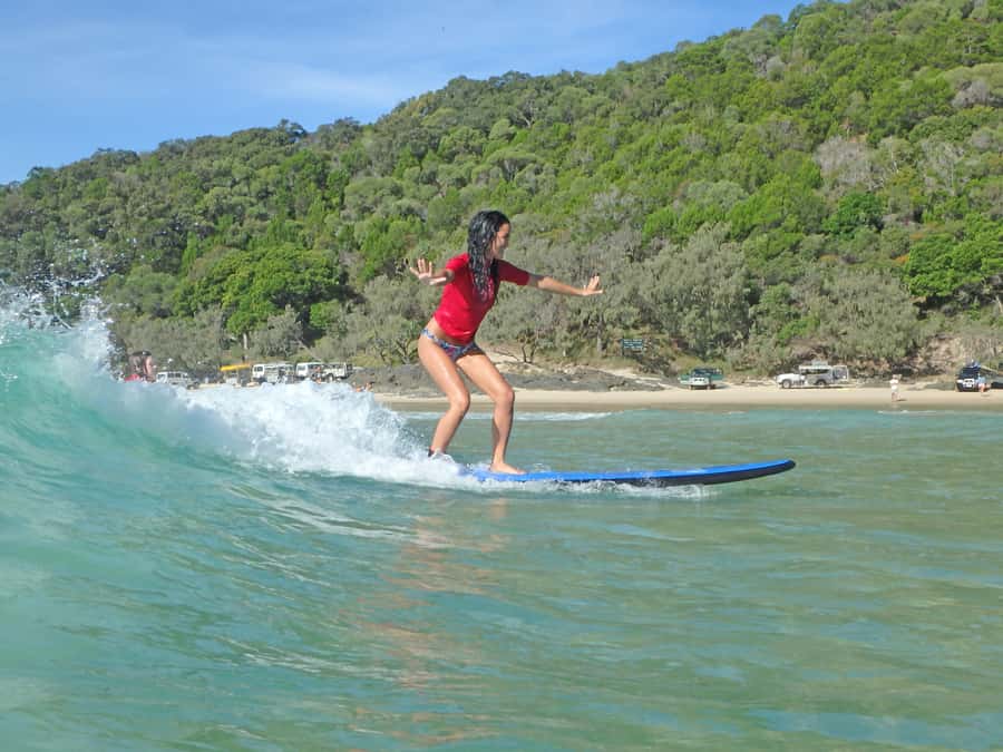 Noosa: Epic Learn to Surf Safari 4x4 - Double Island Point - Why Double Island Point makes learning easier