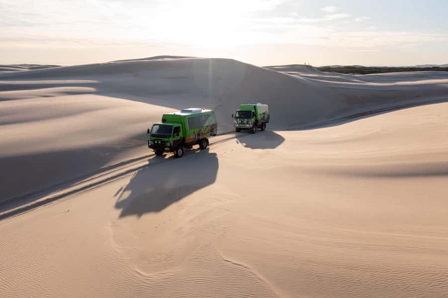 Port Stephens: Unlimited Sandboarding & 4WD Sand Dune Tour - Entering Stockton Sand Dunes by 4WD