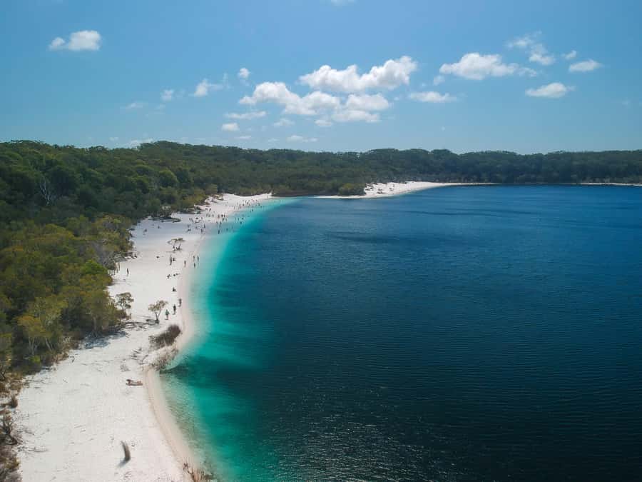Rainbow Beach: 3-Day K'gari (Fraser Island) 4WD Adventure - Lake McKenzie and its bright white shore