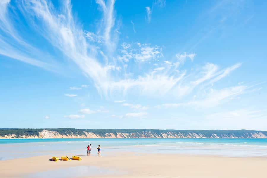 Rainbow Beach: 4WD Beach Drive Adventure and Surf Lesson - Small-group coaching with room to improve