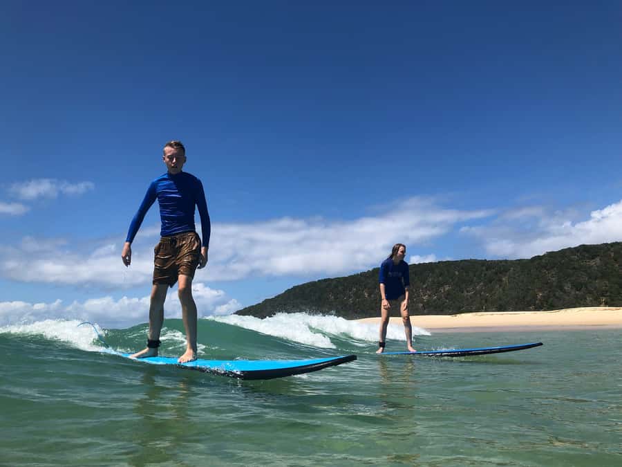 Rainbow Beach: 4WD Beach Drive Adventure and Surf Lesson - Why Double Island Point works for first-time surfers