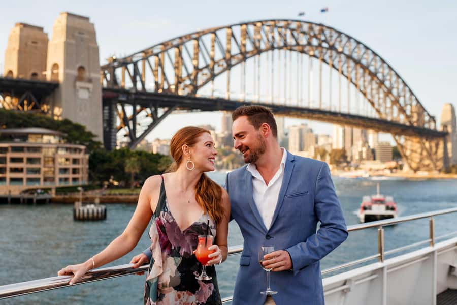 Sydney: Harbour Dinner Cruise with 3, 4 or 6-Course Menu - A dinner table with Sydney’s best backdrop