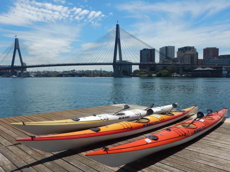Sydney: Kayak to Goat Island At The Heart of Sydney Harbour - The bridge photograph stop