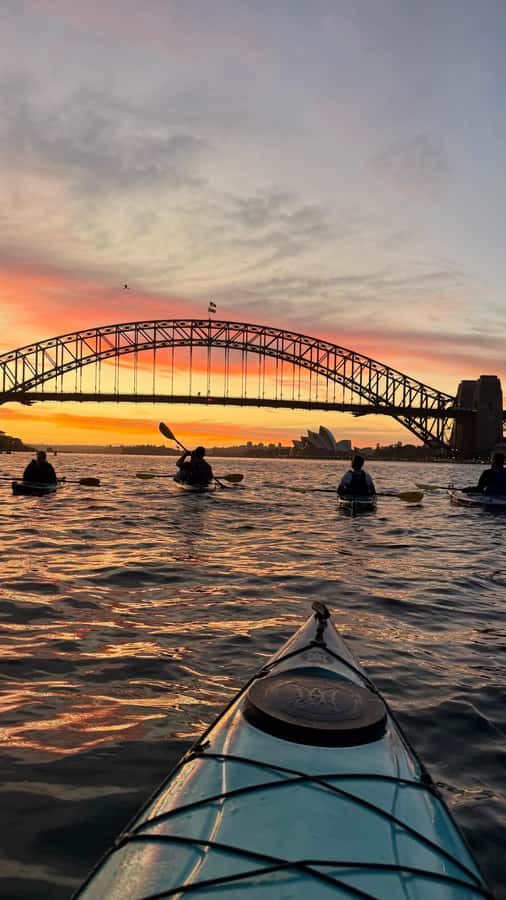 Sydney Sunrise Kayak Tour on Sydney Harbour - Paddling beneath the Sydney Harbour Bridge
