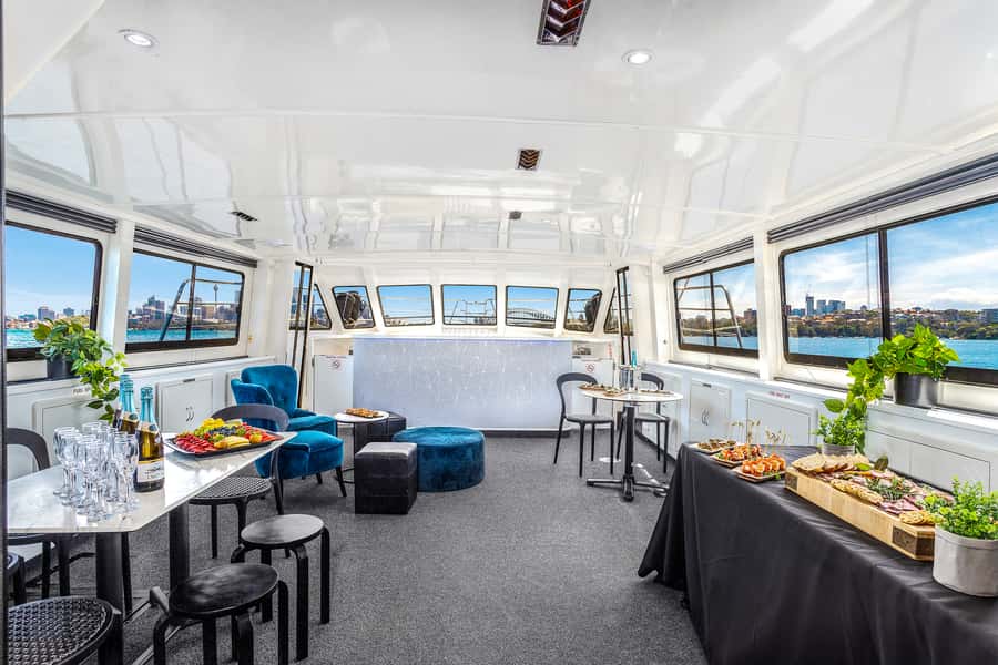Sydney: Vivid Harbour Cruise with Canapes - Boarding the catamaran and finding your view